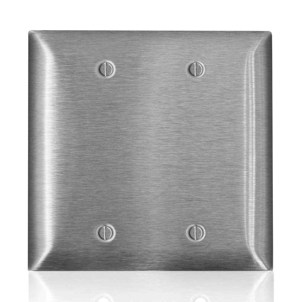 Placa intermediate de acero inoxidable Leviton SSJ23-C40 de 2 bandas