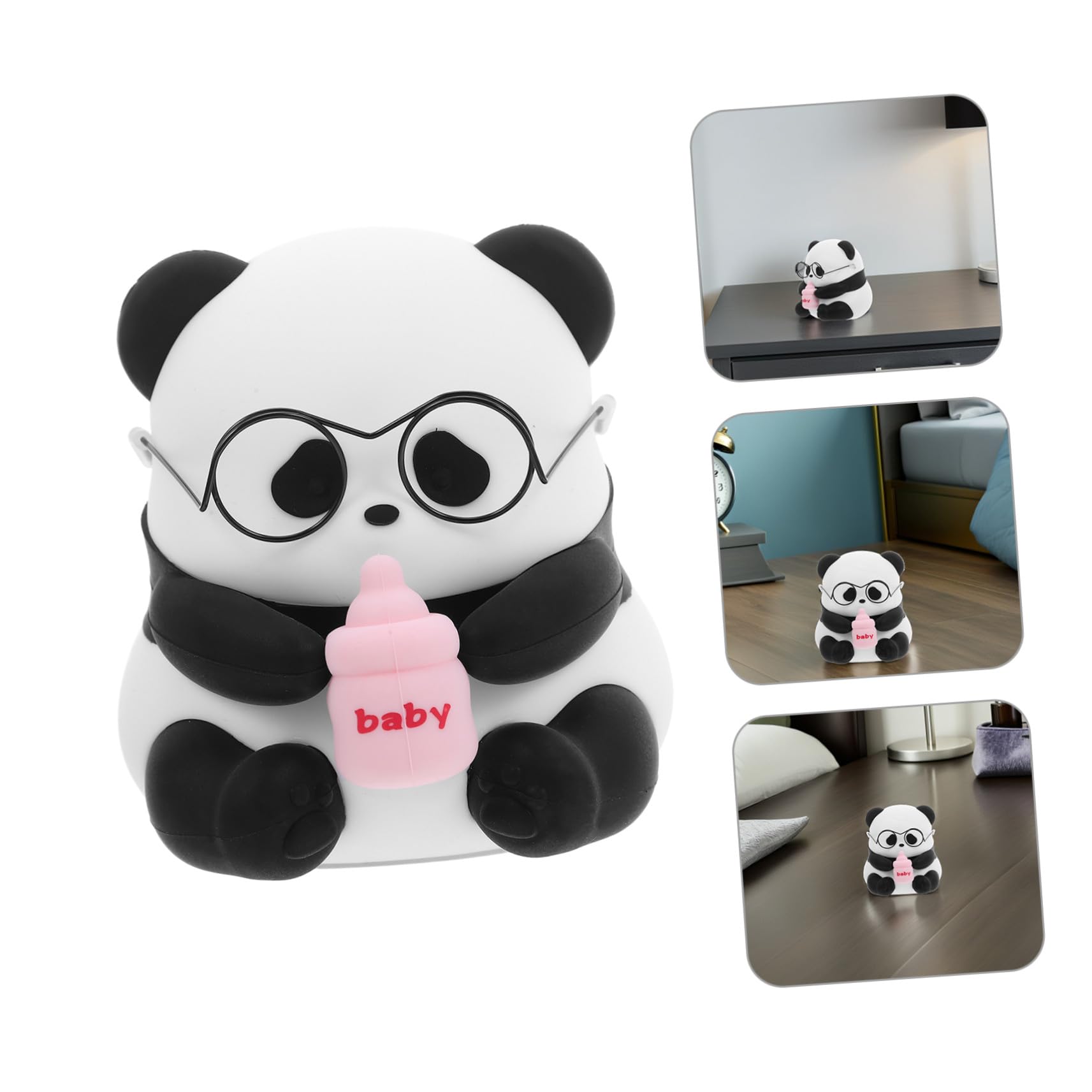 Homoyoyo Lámpara Nocturna Panda de Silicona Suave Luz LED Regulable Recargable y Táctil Luz de Mesa para Dormitorio Infantil y Acogedor