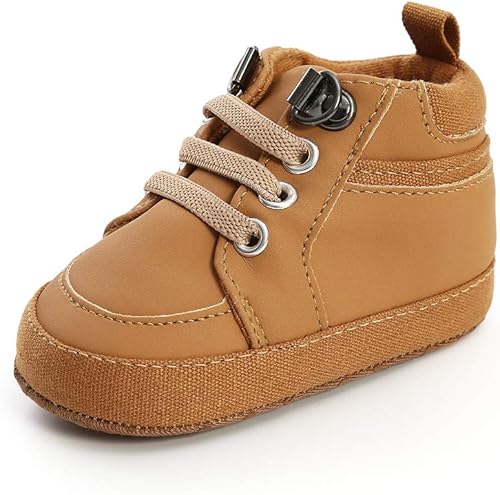Tenis de tobillo alto unisex para bebés, niños y niñas, suela de goma suave, zapatos de cuna para niños pequeños