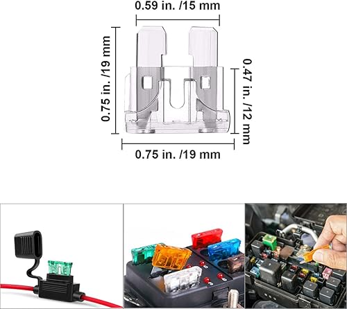 Miniatura 6 de Juego surtido de 36 fusibles de cuchilla de automóvil, fusibles de repuesto para automóviles, lanchas, camiones, SUV, automotrices (7.5A, 10A, 15A,