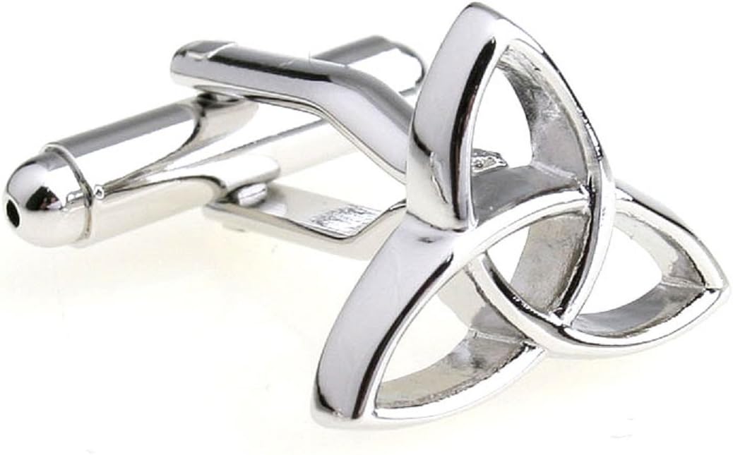 MRCUFFTrinity Pair Triquetra Triangle Holy Celtic Cufflinks in Presentation Gift Box & Polishing Cloth