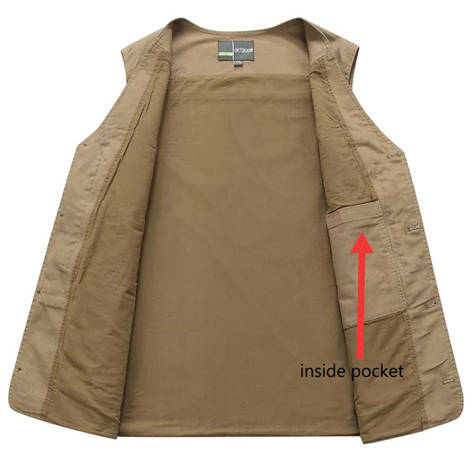 Hombres Chaleco de Pesca con Multibolsillos Respirable para Cámping Fotografía Caza Senderismo Viajes(Size:3XL,Color:Verde)