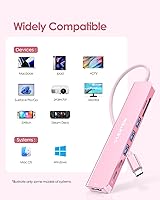 Vista 8 de LENTION Hub USB-C 8 en 1 con HDMI 4K 60Hz, entrega de energía de 100 W, datos USB C de 5 Gbps, 3 USB 3.0 y lector de tarjetas microSD y SD