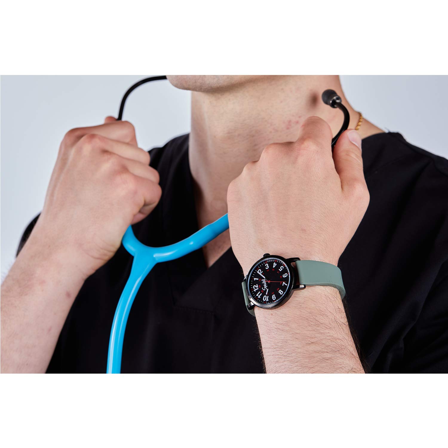 Speidel Original Scrub Watch Medical Scrub Colors, Easy Read Dial, Second Hand, Water