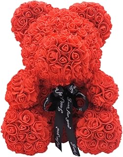 GIMOCOOL Ours Rose Eternelle 25cm en Peluche Artificielle, Ourson en Mousse - Cadeau pour La Saint Valentin, Anniversaire, Mariage De Femmes