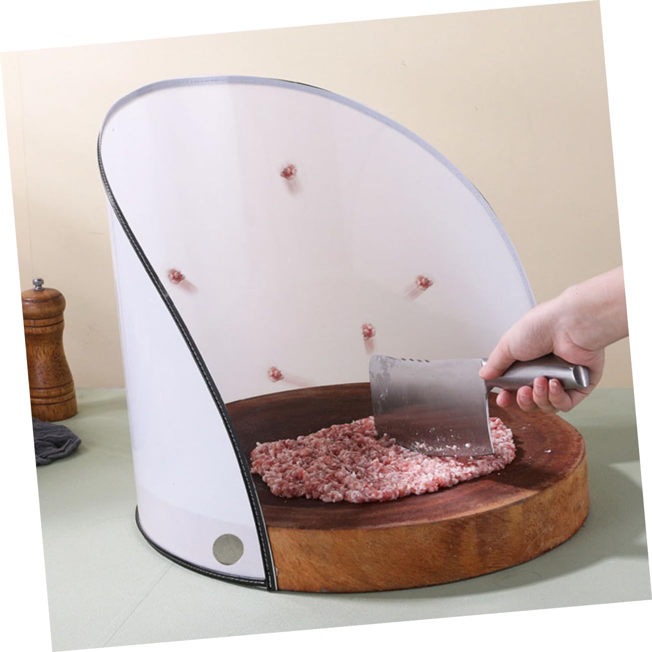Cabilock Round Plastic Cutting Board Baffle Anti-Splash Edge Flexible Kitchen Chopping Board for Easy Food Preparation Non-Deformable and Rollable Design