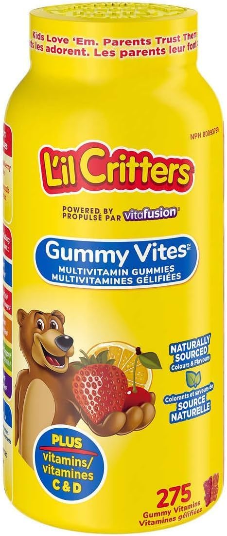 Church & Dwight L’il Critters Gummy Vites, Naturally Sourced Multivitamin Gummies Plus Vitamins C & D - 275 Gummy Vitamins