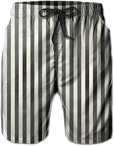 Rayas Negras y Blancas, Pantalones de Playa para Hombre, Pantalones de baño  Ocasionales L: Amazon.es: Ropa
