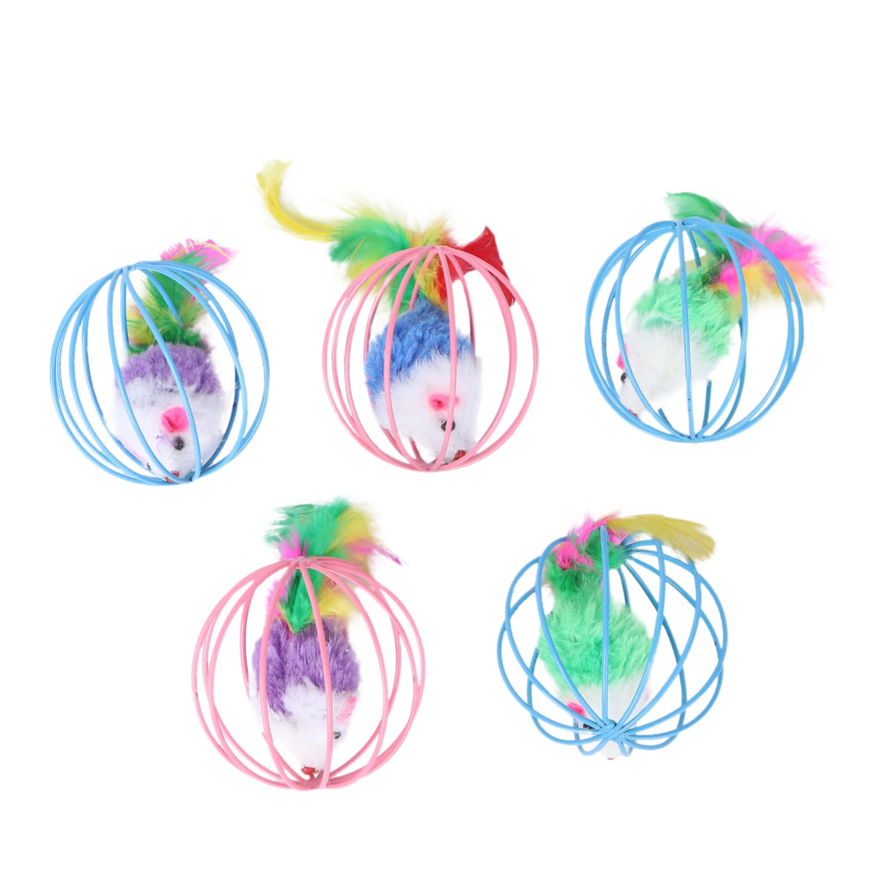 HOUDERCO 5Pcs Plush Mouse for Cats Fun Interactive Plaything Durable Plush Design Stimulates Instincts for Indoor Play and Strengthening Bond with Pets