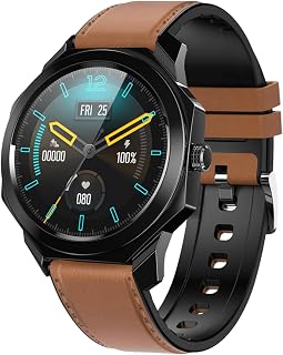 Smart Watch for Women Men 1.28 Inch Touch Screen Smartwatch with Music Control Incoming Call IP68 Waterproof Fitness Tracker Compatible with iOS Android Phones Black(Brown) Little Surprise