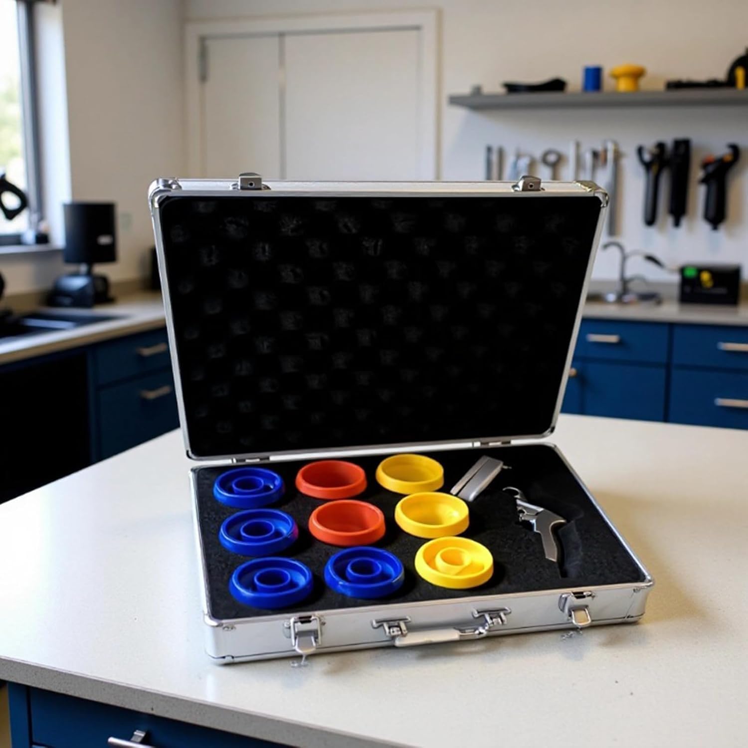 Pistola neumática para la limpieza de mangueras hidráulicas, limpiador de tuberías neumático, con 9 boquillas y 35 bolas de esponja, para mangueras hidráulicas de 0,4« a 2», tuberías de aceite y tubos