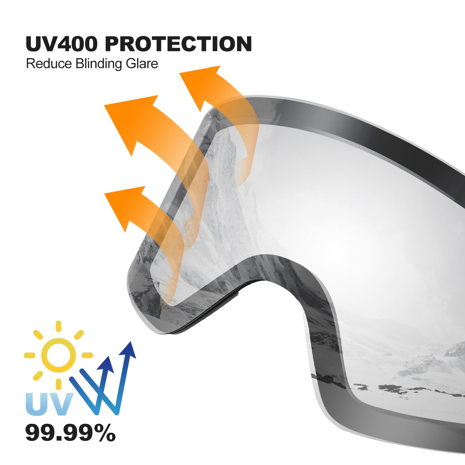 Odoland Ski Goggles Set including Detachable Magnetic Lens - Image 4