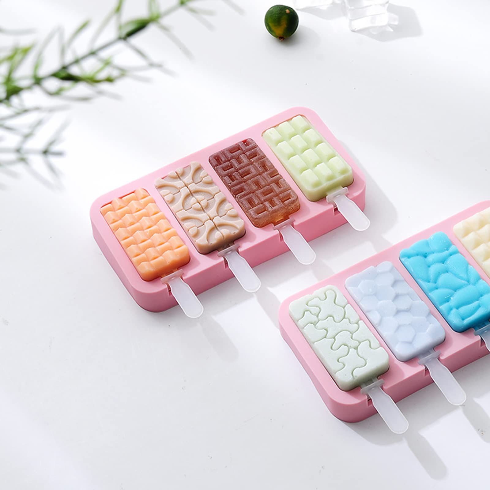 Moldes para polos， Molde de silicona for helado, palitos de queso, moldes for paletas, utensilios de cocina, accesorios de cocina 2(Multicolor,Puzzle)