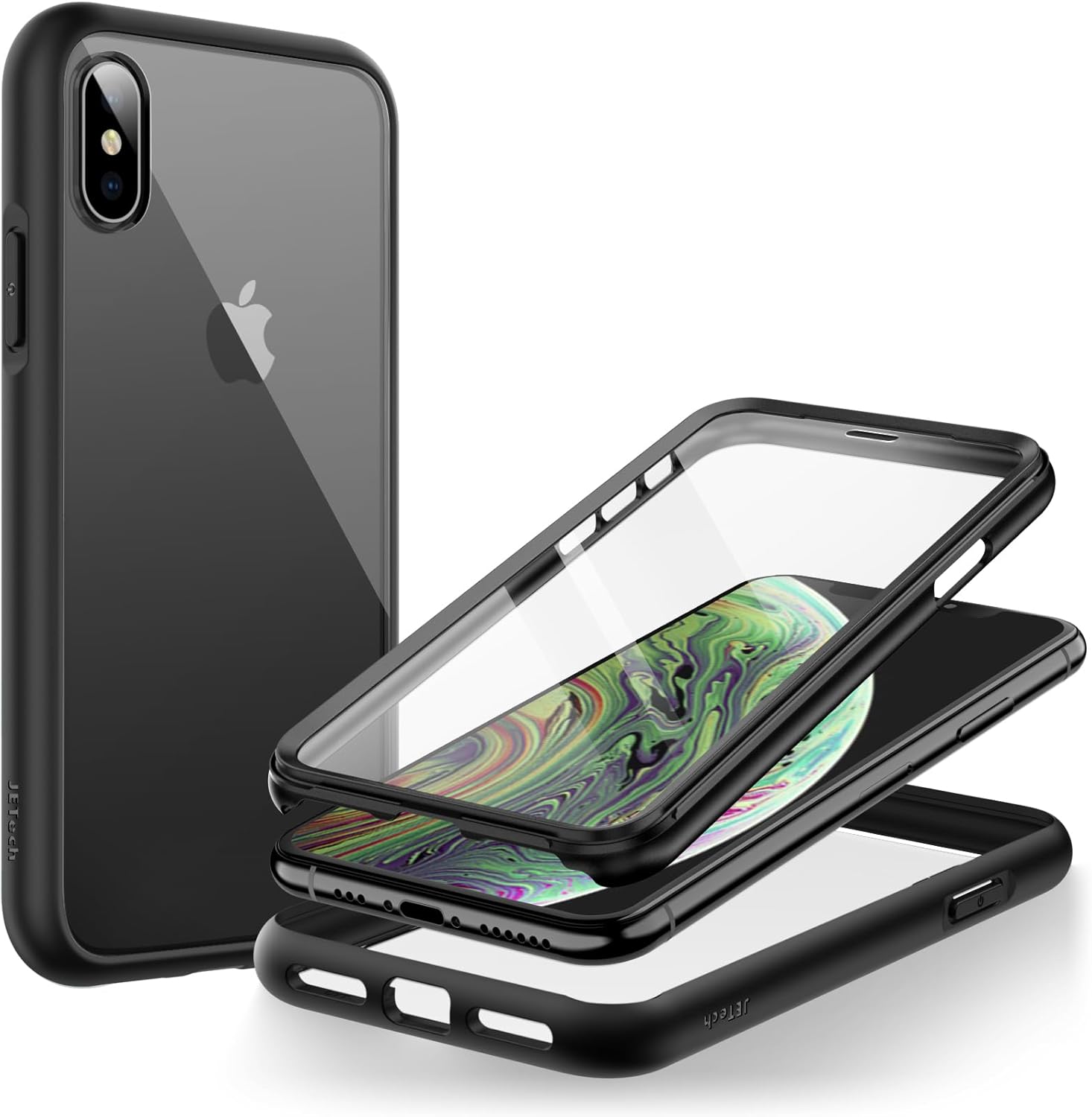 JETech Case for iPhone XS and iPhone X 5.8 Inch with Built-in Screen Protector Anti-Scratch, 360 Deg… JETech Case for iPhone XS and iPhone X 5.8 Inch with Built-in Screen Protector Anti-Scratch, 360 Deg…