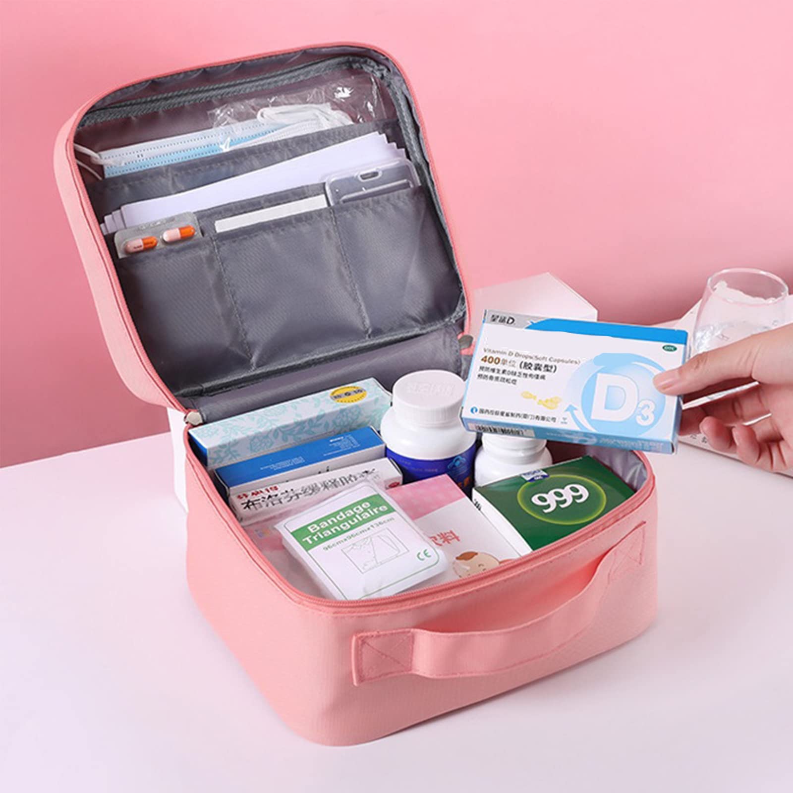 Borsa per farmacia da viaggio impermeabile scatola medica primo soccorso rossa