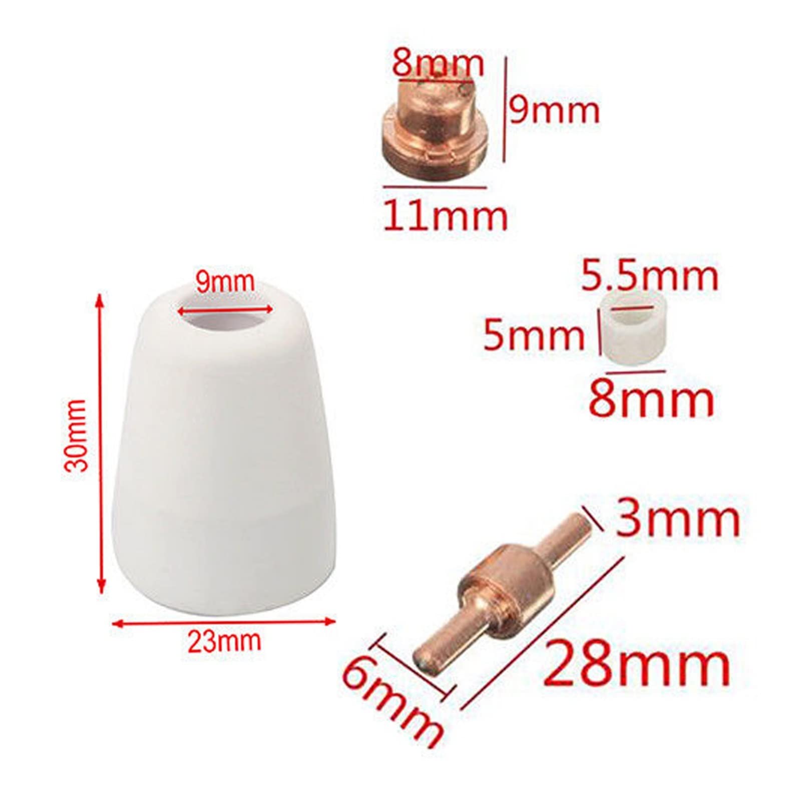 Embouts Et Électrodes Pour Coupeur Plasma - Lot De 40 Pièces (10 De Chaque) Compatible CT312, CUT50, ACDC TIG200