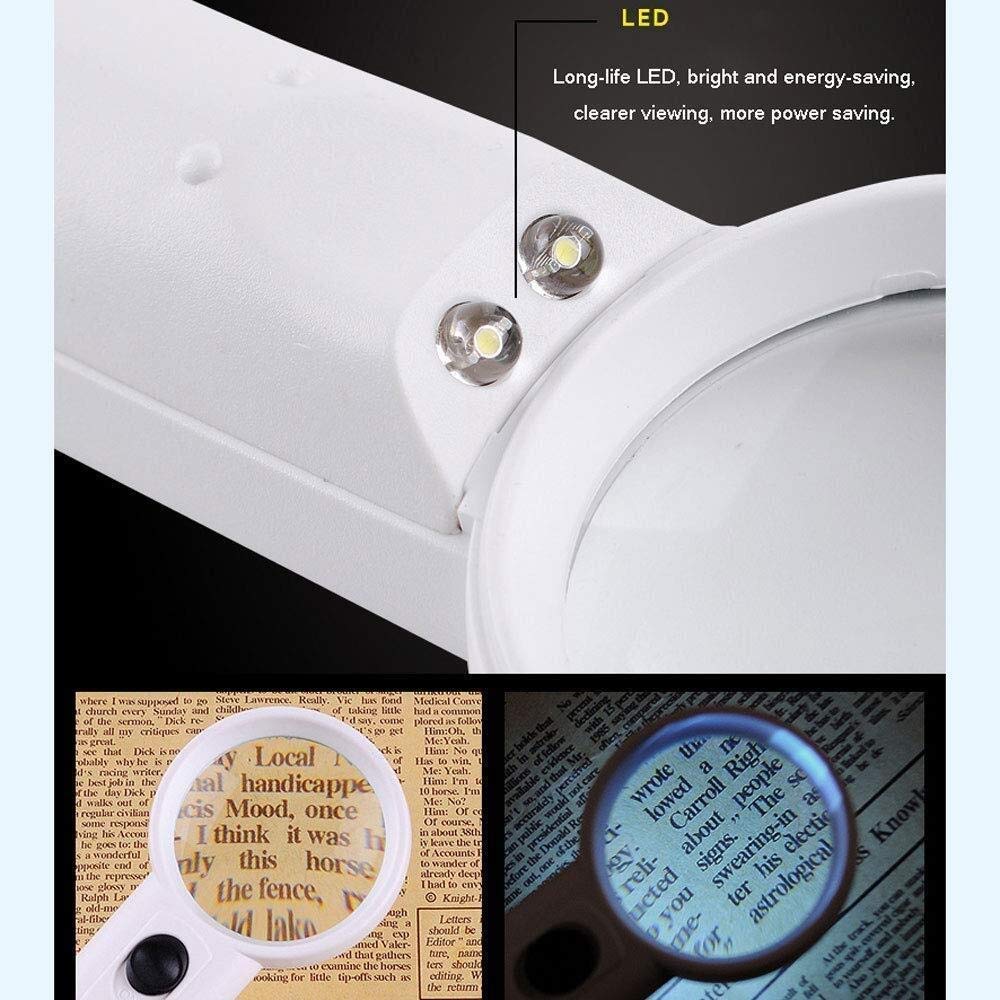 Vergrößerungsgläser, Lern- und Hobbyvergrößerungsgläser, 5-Fach vergrößernde Handlupe mit LED-Lichtquelle