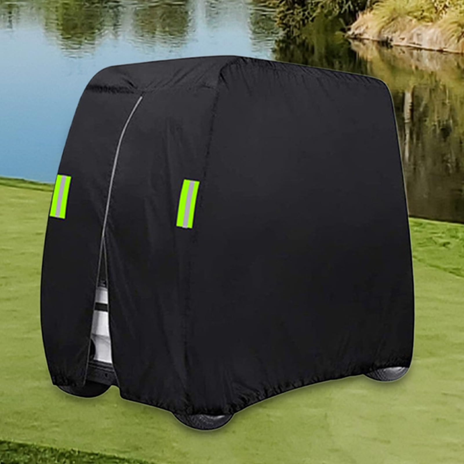 Housse de Protection pour Golfette - Protection Imperméable pour Golf Cart avec Toit Antivents,Bâche Renforcée Portable pour Garage, Pluie et Transport d'Adultes et Passagers