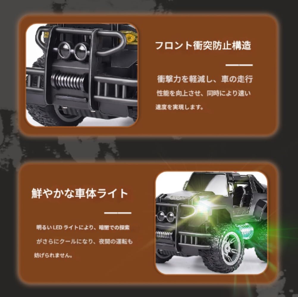 Apaeofl ラジコンカー こども向け オフロード RCカー デモモード LED