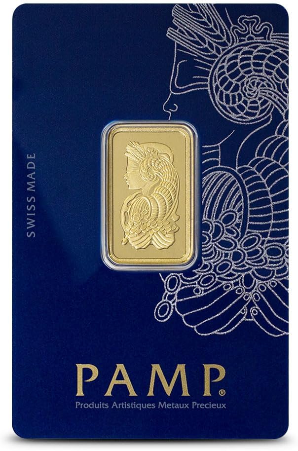 24K Fine Gold 10 gram PAMP Suisse Lady Fortuna Bar Pendant