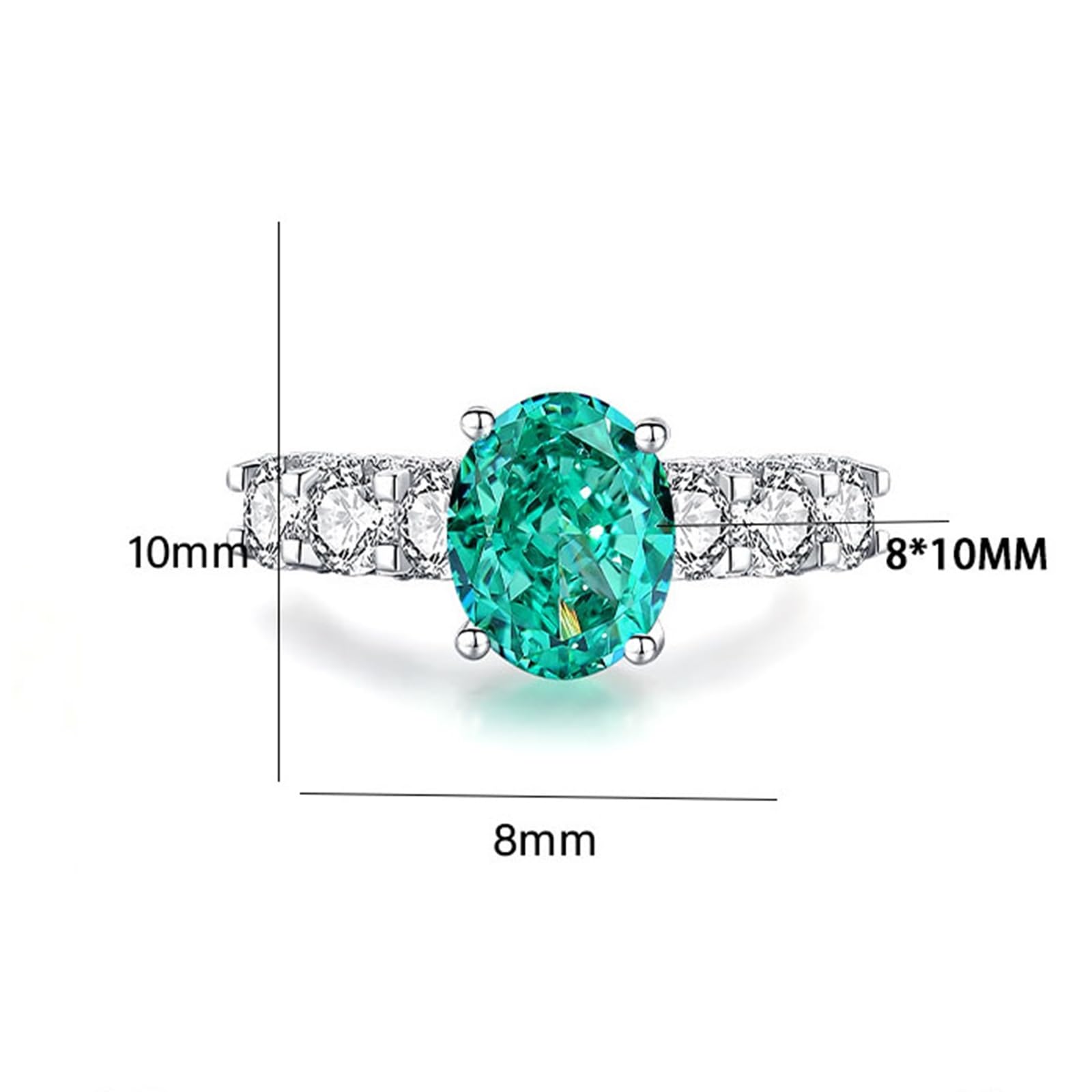 Alianzas de boda para mujer, oro blanco, sólido de 9 K/14 K/18 K, anillo de compromiso ovalado de 3 quilates, sin piedras preciosas para mujer
