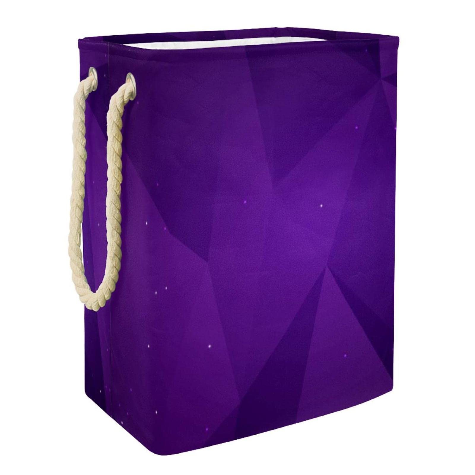 Panier à linge géométrique violet idéal pour dortoir étudiant