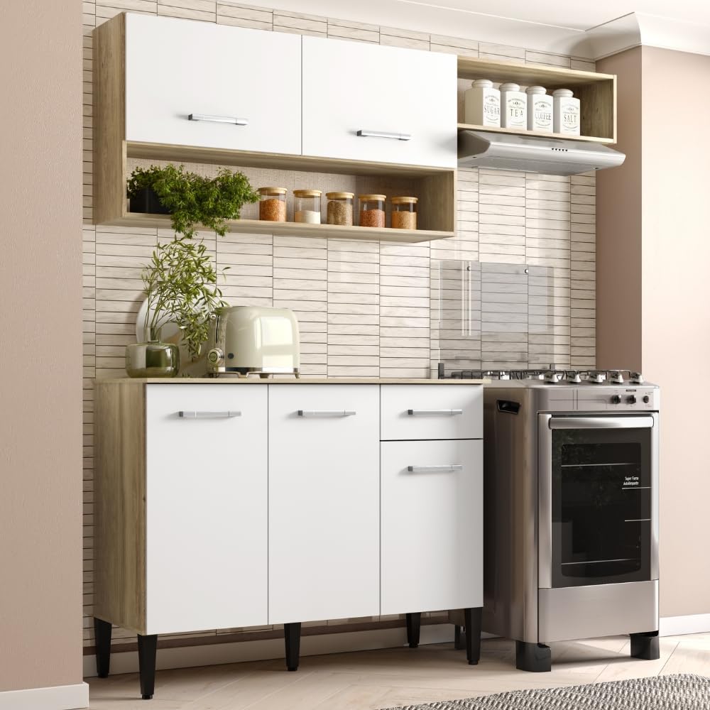 Armário Cozinha Compacta Arizona Tiny Carraro (Branco) | Amazon.com.br