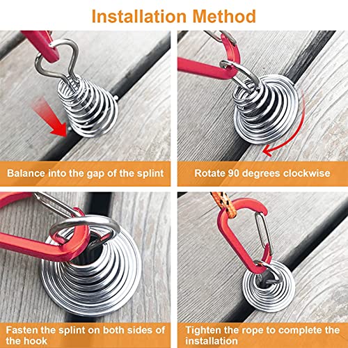 MOROBOR Deck Anchor Pegs, 10pcs Windproof Aluminium Alloy Fish Bone Tent Stakes with Spring Buckle Portable Wind Rope Anchor for Outdoor Camping - Image 3