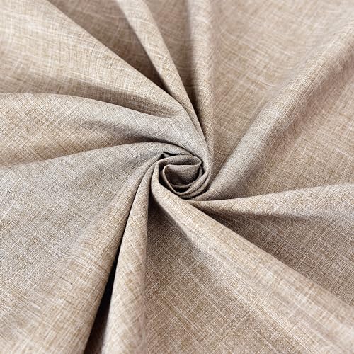 Fitable Faux Linen Tablecloths Rectangle 60 x 102 Inch - 2 Pack Neutral Table Clothes for 6-8 Foot Tables, Nature Faux Burlap Kitchen Table Cover for Dining, Party, Farmhouse, Banquet, Buffet