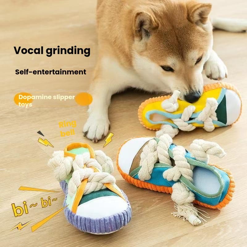 Dog Squeaky Toy Slipper - Self-Entertainment Toy for Boredom Relief, Teething, Chew-Resistant, Energy-Burning, Suitable for Small and Medium-Sized Dogs - Image 4