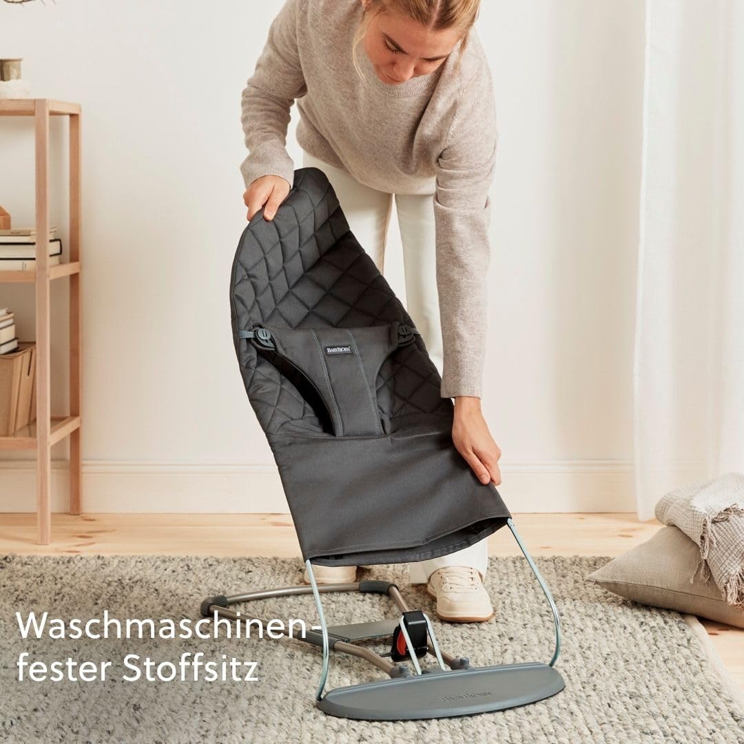 BabyBjörn Babywippe Bliss, Gewebt, Klassische Steppung, Anthrazitgrau