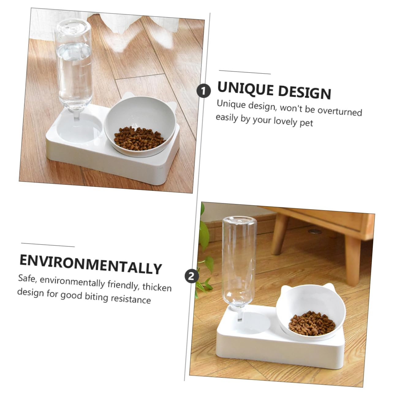 DOITOOL 1pezzi Ciotola per Gatti Design Anti-ingozzamento Utile Contenitore per Cibo e Acqua Mangiatoia Sicura per Animali Domestici Superficie Liscia
