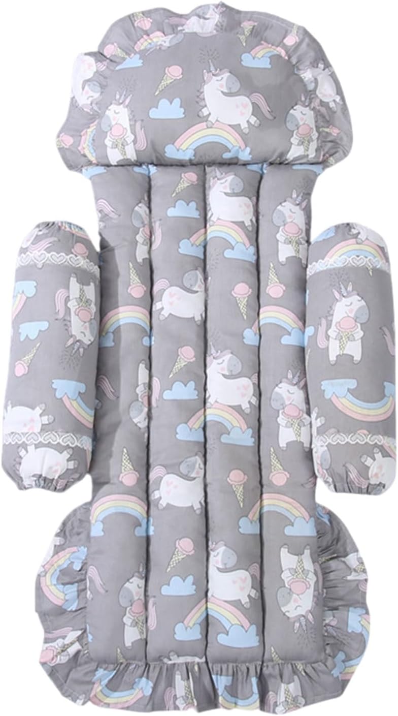 Baby Stroller Cushion Toddlers Pushchair Seat Pad Breathable Pad with Pattern for Pram
