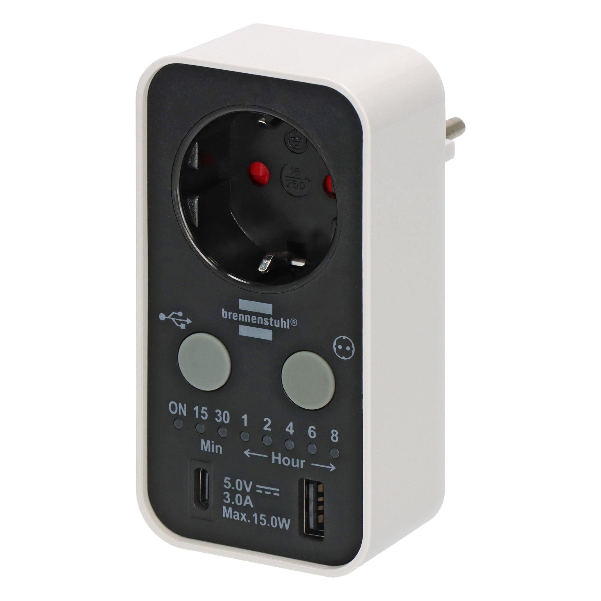 Brennenstuhl Digitaler Countdown Timer mit USB A und USB C