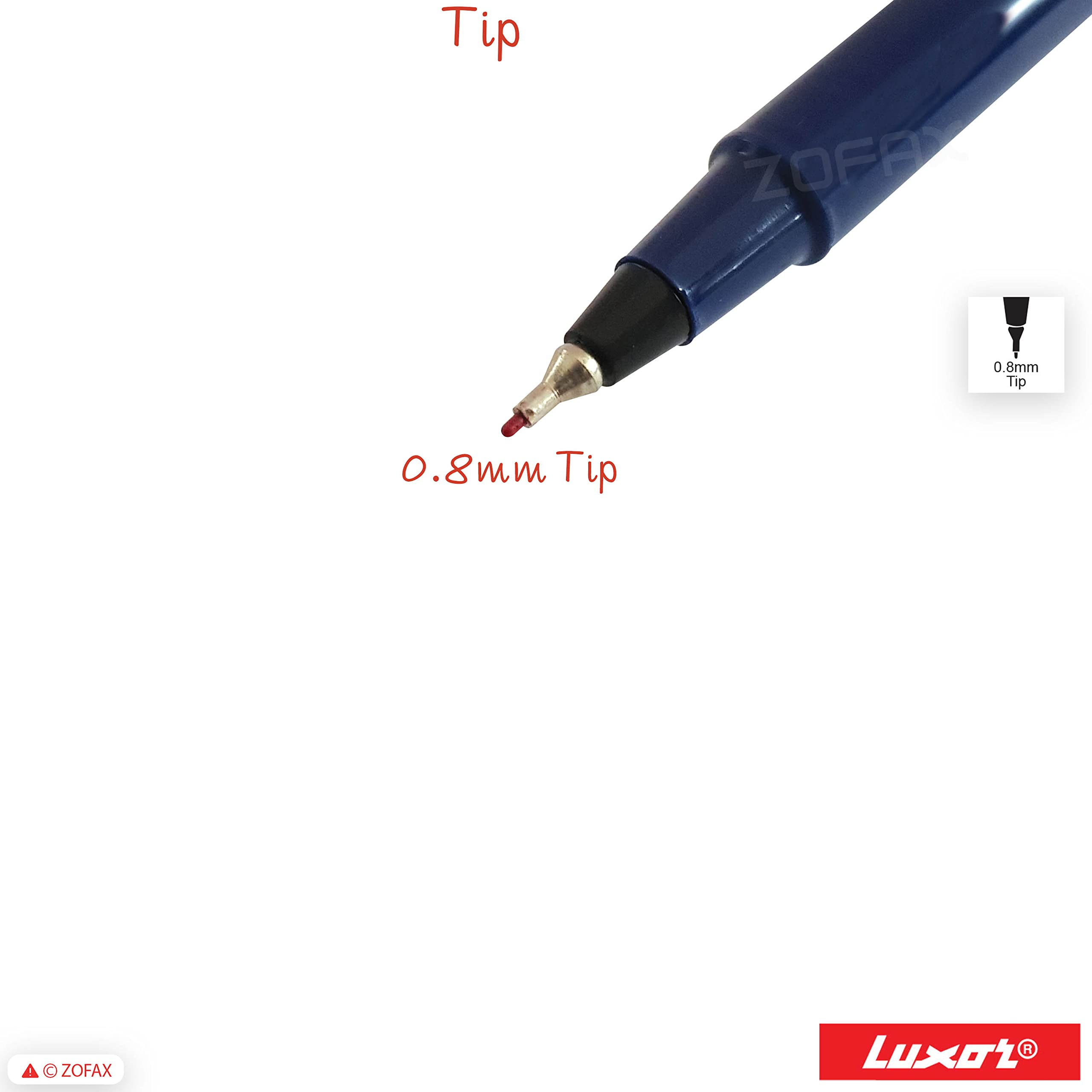 Write05 Fineliner Pens, RED, 0.5mm Ultra Fine Tip, Pack of 10, Precise Writing, Write Sign Draw Colour Pens - Image 4