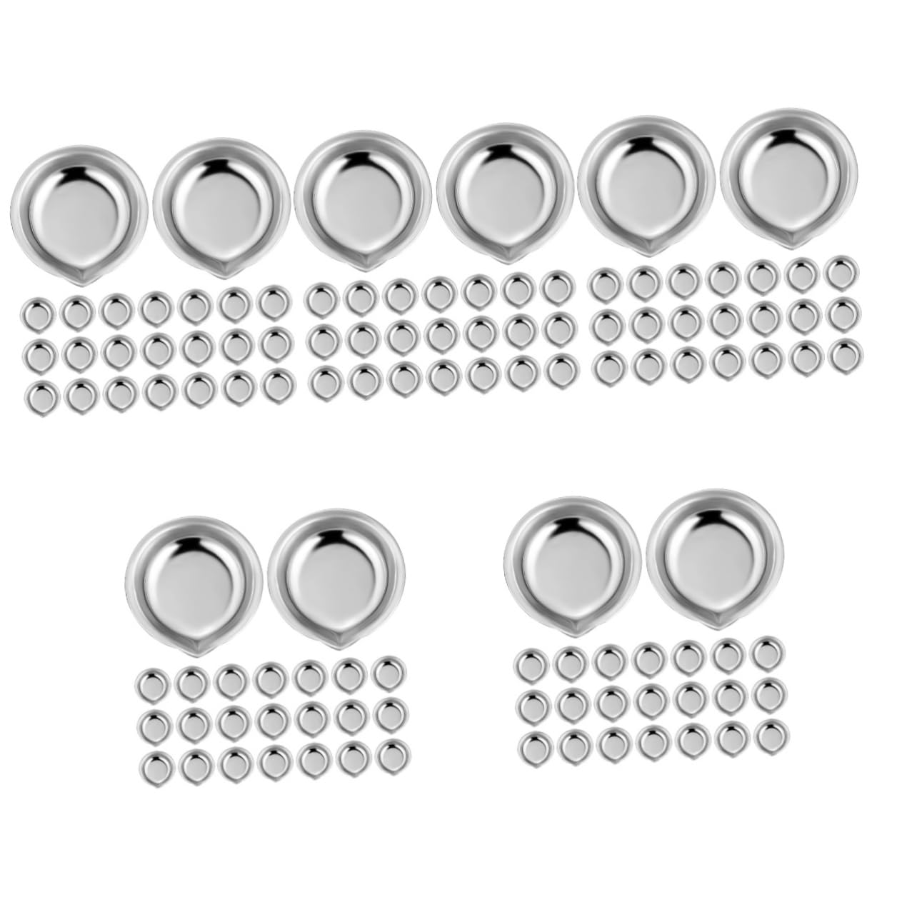 NUOBESTY 150 Pcs Palette en Acier Inoxydable Nail Art Palette Palette en Métal Palette De Peinture Palette De Peinture À l'huile Plateau De Palette D'Aquarelle Petite Palette D'Aquarelle