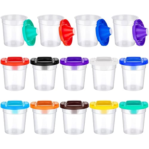 YGAOHF 15 Packs No Spill Paint Cups with Lids for