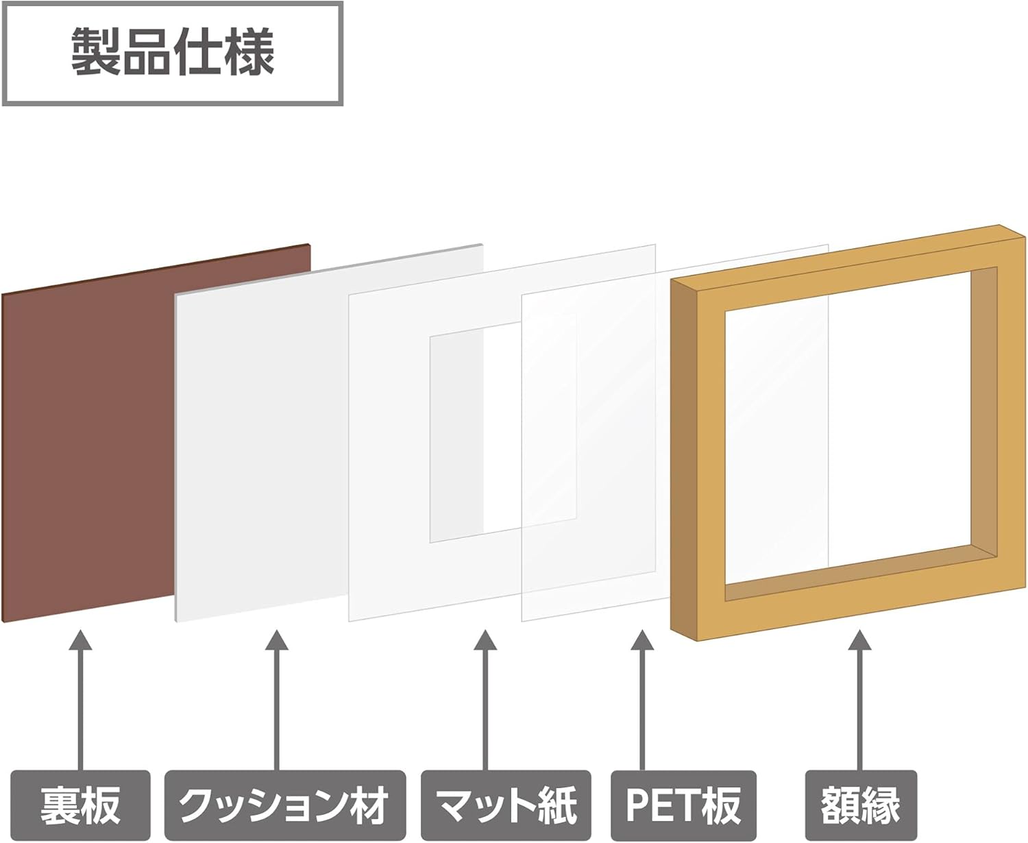 HAKUBA フォトフレーム スクウェア 木製 額 カレ L サイズ 2面 ブラウン L 木製 FSQCR-BRL2