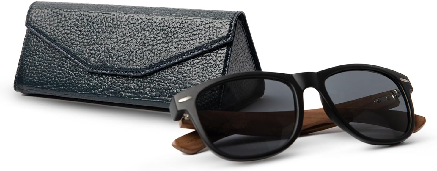 Snakehive Foldable Glasses Case - Real Leather Eyeglasses Case for Men and Women - Reading Glasses Pouch - Soft and Sturdy