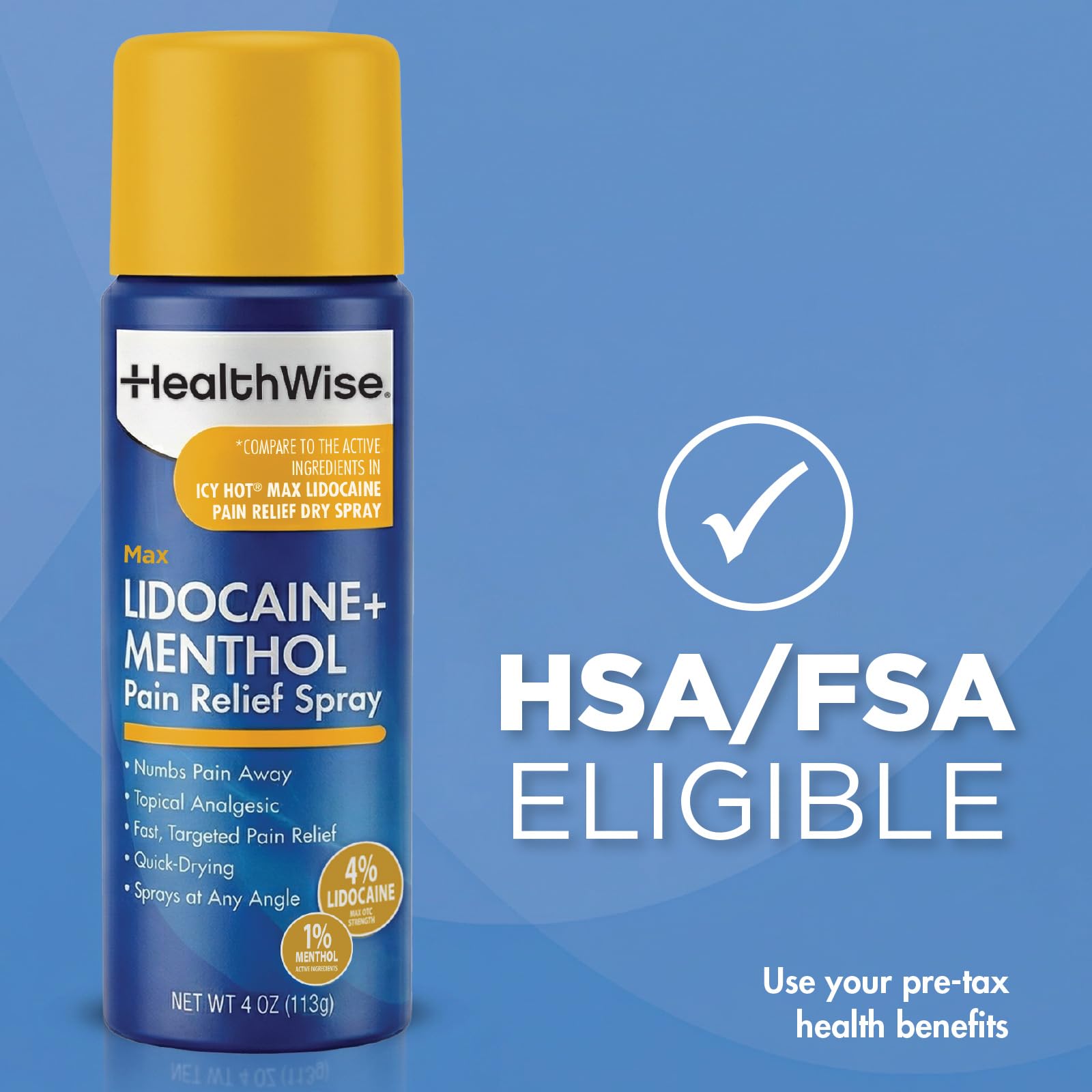 HealthWise 4% Lidocaine + 1% Menthol Pain Relief Spray, 4 oz — Amazon image 9