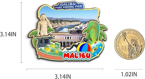 Miniatura 3 de Imán de madera para nevera Malibu California, Estados Unidos, 3D, monumentos de viaje, coleccionables, recuerdos, decoración hecha a mano, 2