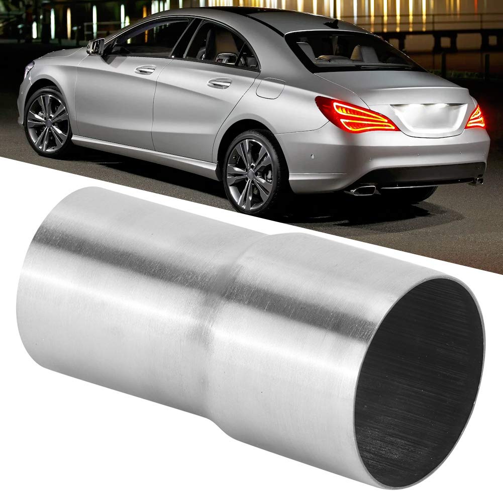 Exhaust Pipe Adapter, Universal Stainless Steel Exhaust Pipe Connector Tube Adapter Reducer Modified Part (57-63MM)