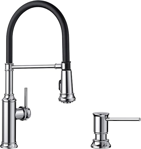 BLANCO KF-442508 Empressa Semi-Pro Grifo de cocina con dispensador de jabón, cromo pulido