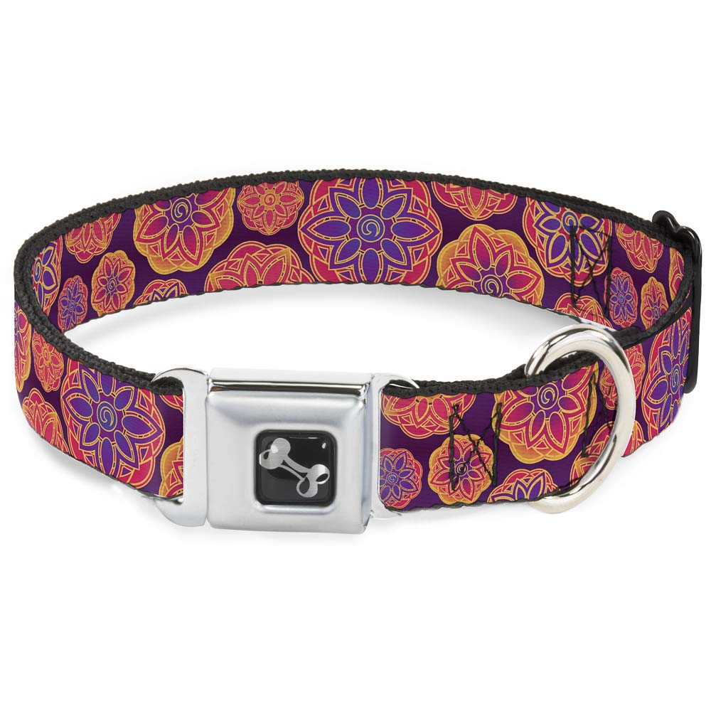 Collier de chien de qualité supérieure Buckle Down Mandala Rose