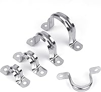 Vista 8 de 30PCS 3/4 inch Stainless Steel Conduit Clamps, 2 Holes Cable U Bracket Pipe Clamp, Metal U Clamp Strap Tension Clips for Pipe Fixing on Various
