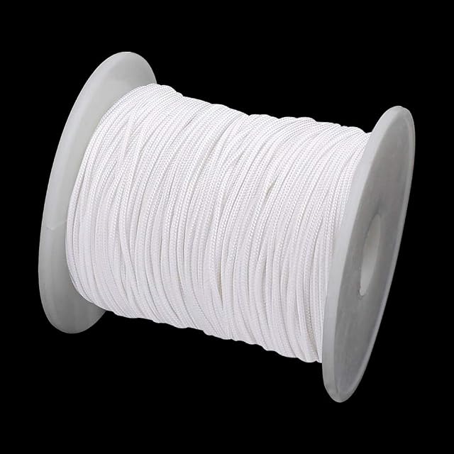 UBERMing 109 Yards/Roll White Nylon Braided Cord Ø 1.3mm White Venetian Blind Cord String for Venetian Blinds Aluminum Blind Shade Pendant and Crafts Hanging Items