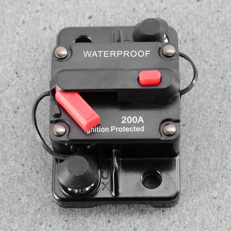 CALLARON Waterproof Manual Reset Circuit Breaker 200A High Amp Dual Protection Switch for 12V 24V Dc Car Boat Rv Electrical Systems