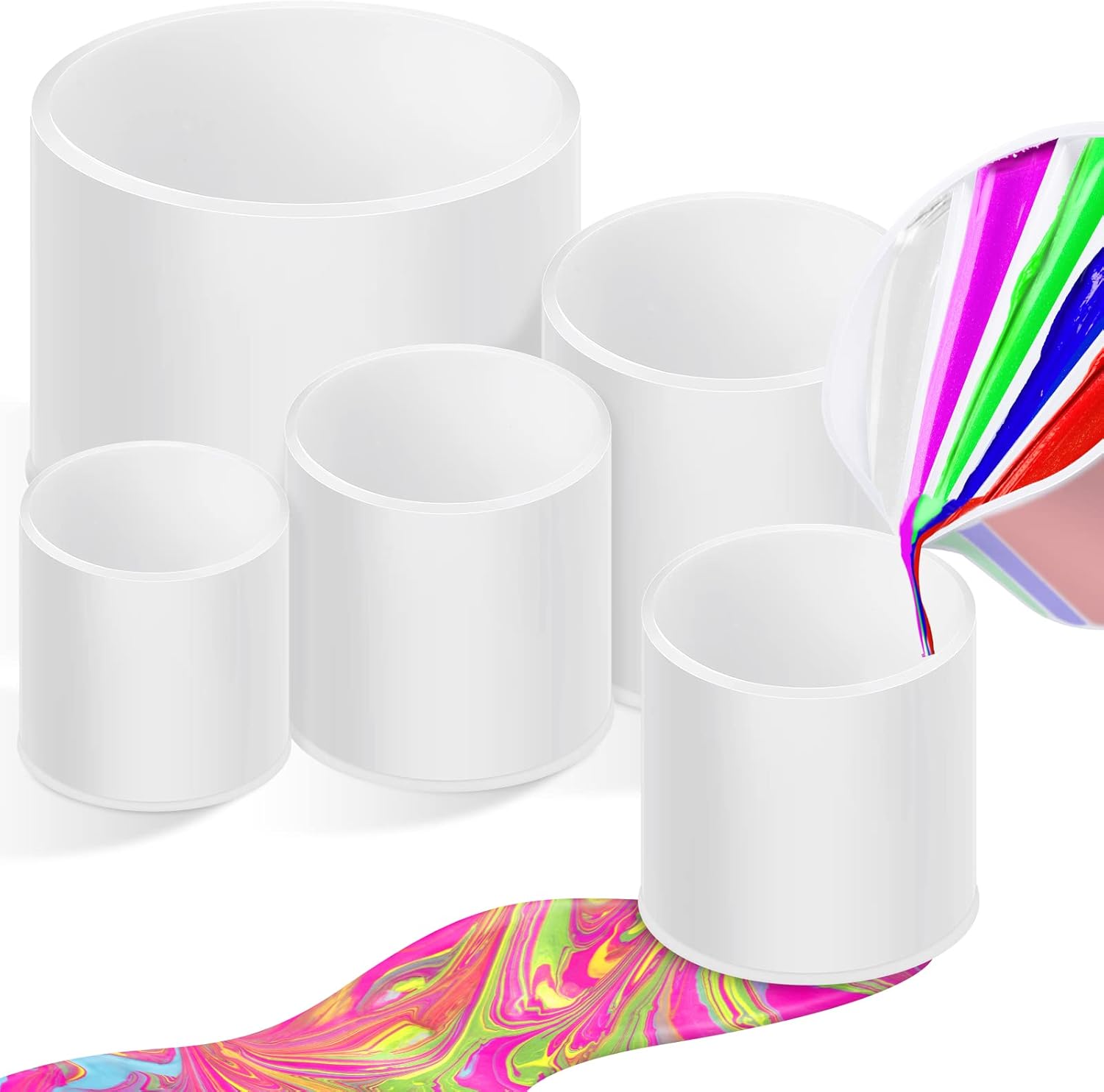 4 Pcs Open Cup Bundle for Acrylic Paint Pour Silicone Leaky