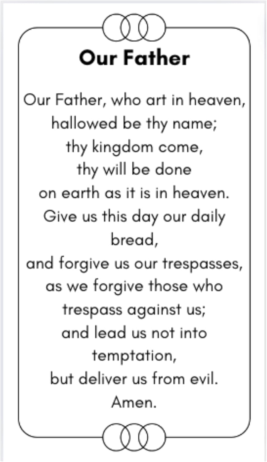 Laminated Divine Mercy Chaplet Prayer Card with Our Father Card Set - Image 5