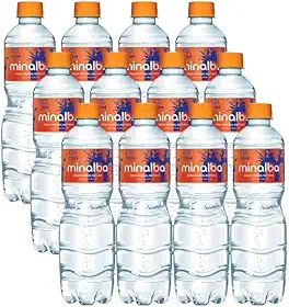 Água Mineral com Gás Minalba, 510ml, Pacote com 12 Unidades, Garrafa Plástica PEAD, Temperatura Ambiente